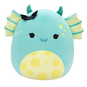 Squishmallows Dearest Halloween Bat Bow Teal Dragon Plush Toy Stuffed Animal NWT